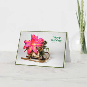 Customizable Epiphyllum Christmas Card
