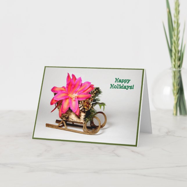 Customizable Epiphyllum Christmas Card (Front)