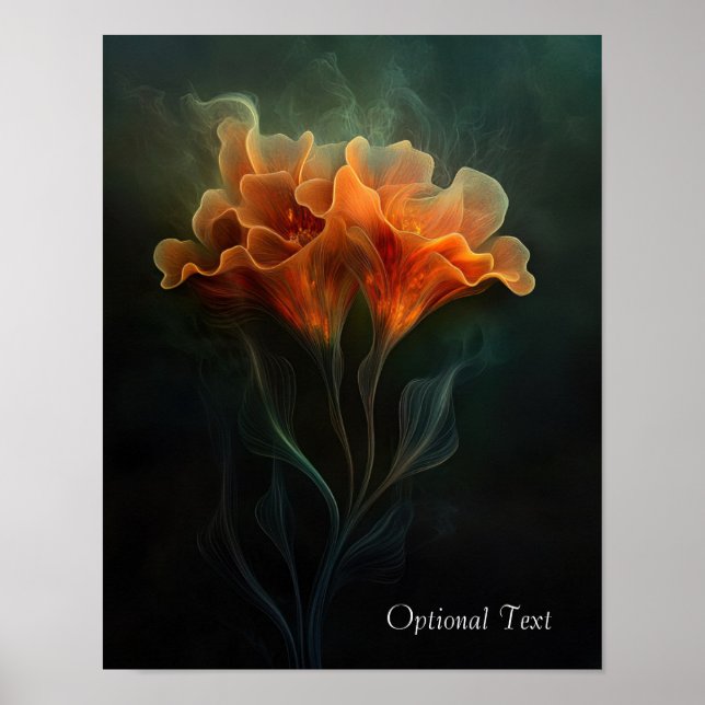 Customizable Ethereal Orange Flower Poster (Devant)