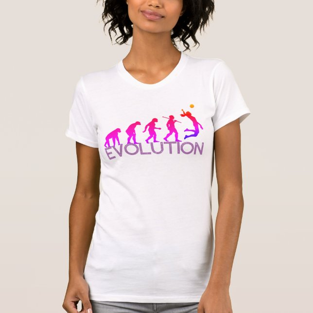 Customizable Evolution of Mankind Funny Volleyball T-Shirt (Front)