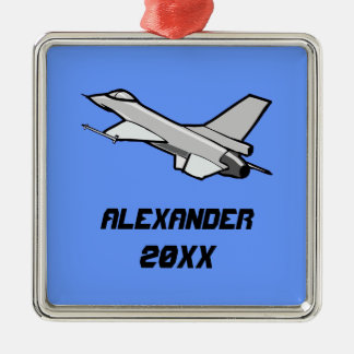 Customizable F16 Fighting Falcon Design Metal Ornament