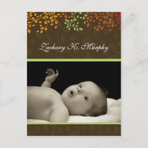 Customizable Fall  Birth Announcement Template