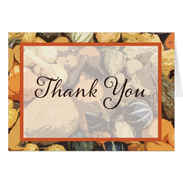 Customizable Fall Gourd Thank You (Front Horizontal)