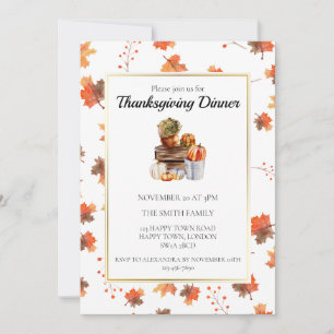 Customizable Fall Pumpkin Thanksgiving Dinner Invitation