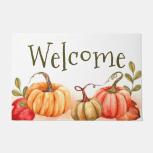 Customizable Fall Pumpkins Welcome Fall Autumn  Doormat