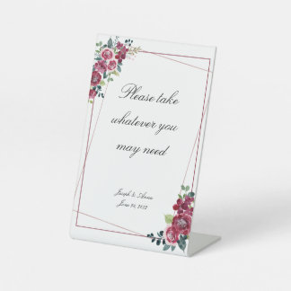 Customizable Fall Rose Bathroom Sign