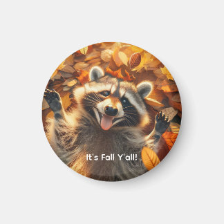Customizable Fall Silly Raccoon Magnet