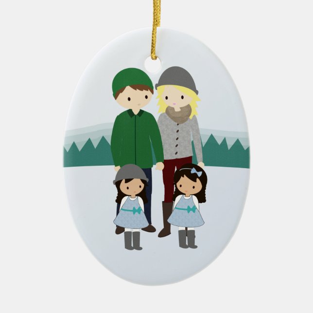 Customizable Family Christmas Ornament (Front)