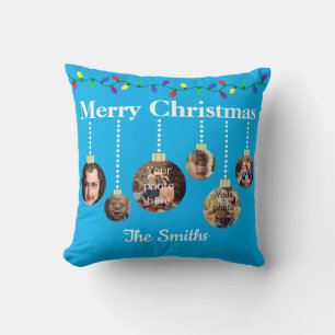 Customizable Family Christmas Ornament Pillow