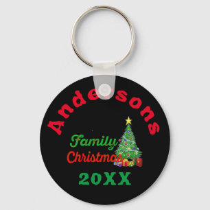 Customizable Family Christmas Stocking Stuffer  Keychain