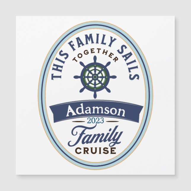 Customizable Family Cruise Magnet (Front)