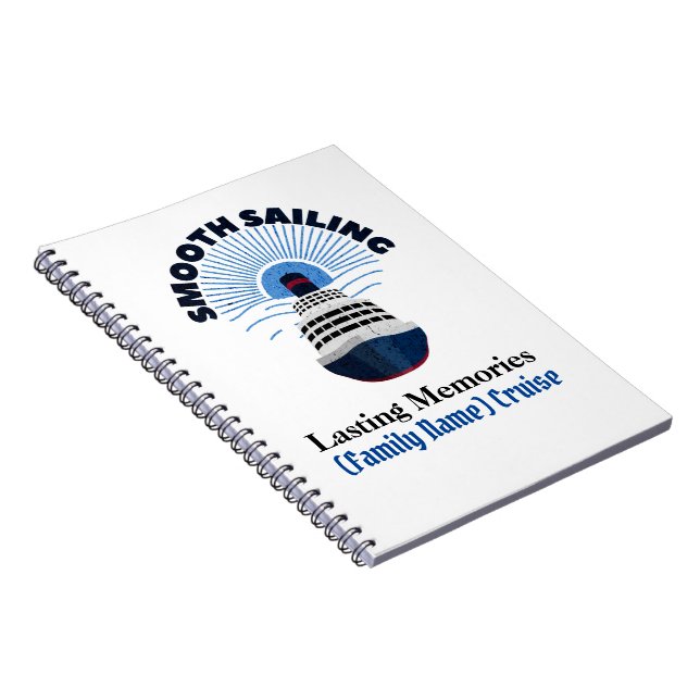 Customizable Family Cruise Vacation Smooth Sailing Notebook (Right Side)
