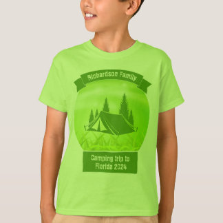 Customizable family matching green tent camping T-Shirt