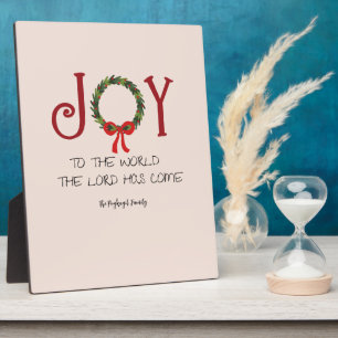 customizable family name christmas joy to the plaque
