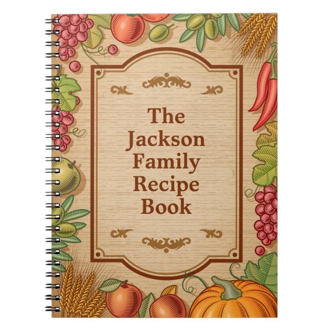 Customizable Family Recipe Book (Front)
