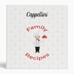 Customizable Family Recipe Book with Italian Chef Binder
