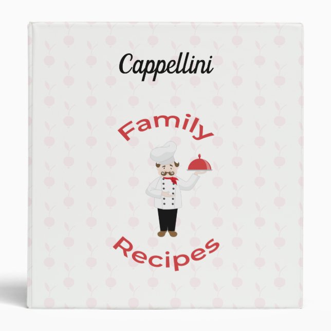 Customizable Family Recipe Book with Italian Chef Binder (Front)