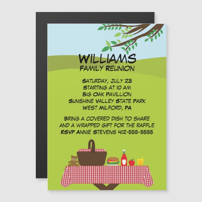 Customizable Family Reunion Magnetic Invitation (Front/Back)
