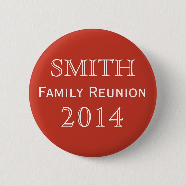 Customizable Family Reunion Red 2 Inch Round Button (Front)