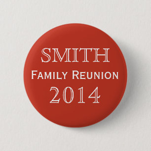 Customizable Family Reunion Red 2 Inch Round Button