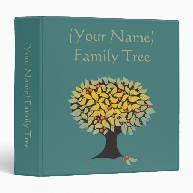 Customizable Family Tree Blue Binder (Front/Spine)