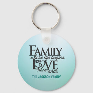 Customizable Family where life begins Keychain
