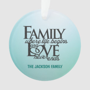 Customizable Family where life begins Ornament