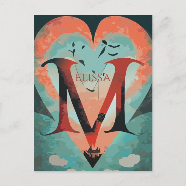 Customizable Fantasy Heart Postcard (Front)