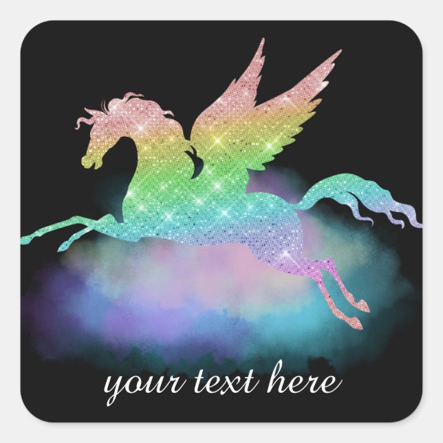 Customizable fantasy rainbow unicorn sticker (Front)