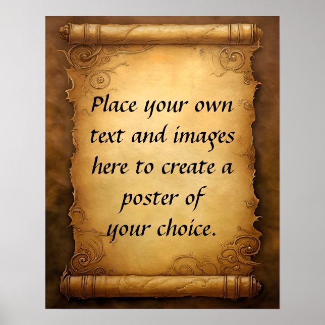 Customizable Fantasy Scroll  Poster (Front)