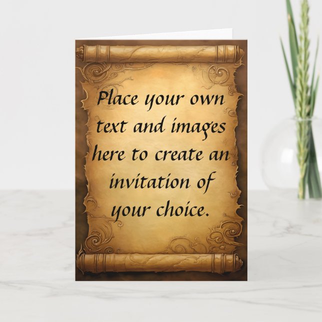 Customizable Fantasy Scroll  Thank You Card (Front)