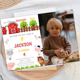 Customizable Farm Party Invitations for Kids