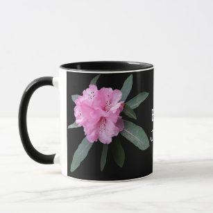 Customizable fashion illustration pink floral girl mug