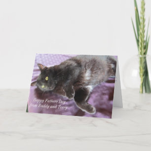 Customizable Father's Day Card with Cat