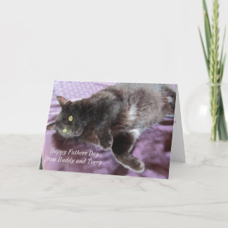 Customizable Father's Day Card with Cat