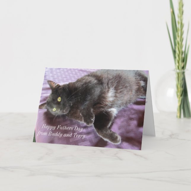 Customizable Father's Day Card with Cat (Front)