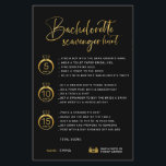 Customizable Faux Gold Black Bachelorette Hunt<br><div class="desc">Beautiful customizable Bachelorette Scavenger Hunt Game! You can personalize it with your games,  the points,  and the bride's name.</div>