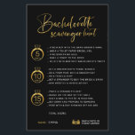 Customizable Faux Gold Black Bachelorette Hunt<br><div class="desc">Beautiful customizable Bachelorette Scavenger Hunt Game! You can personalize it with your games,  the points,  and the bride's name.</div>