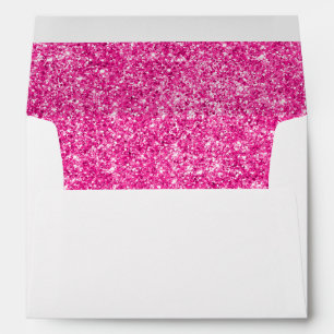 Customizable Faux Photo Hot Pink Glitter Envelopes