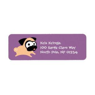 Customizable Fawn Pug (Run) Return Address Labels