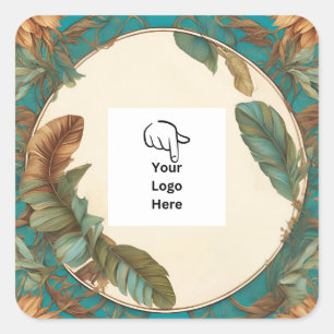 Customizable Feathers Logo Packaging Sticker
