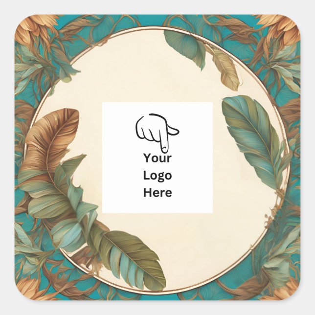 Customizable Feathers Logo Packaging Sticker (Front)