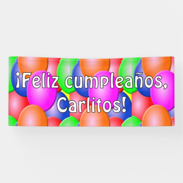 Customizable ¡Feliz cumpleaños!  Banner (Horizontal)