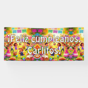 Customizable ¡Feliz cumpleaños!  Mexican Fiesta Banner
