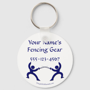 Customizable Fencing Bag Tag - Blue Keychain