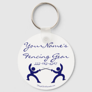 Customizable Fencing Gear bag tag - blue Keychain