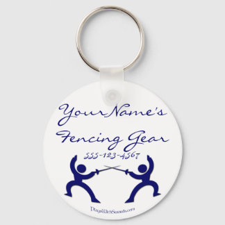 Customizable Fencing Gear bag tag - blue Keychain