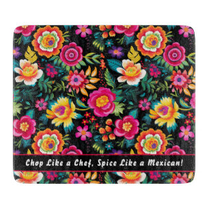 Customizable Fiesta Floral Extravaganza Cutting Board