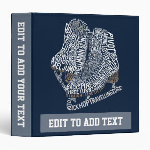 Customizable Figure Skating Ice Dance Word Art Binder