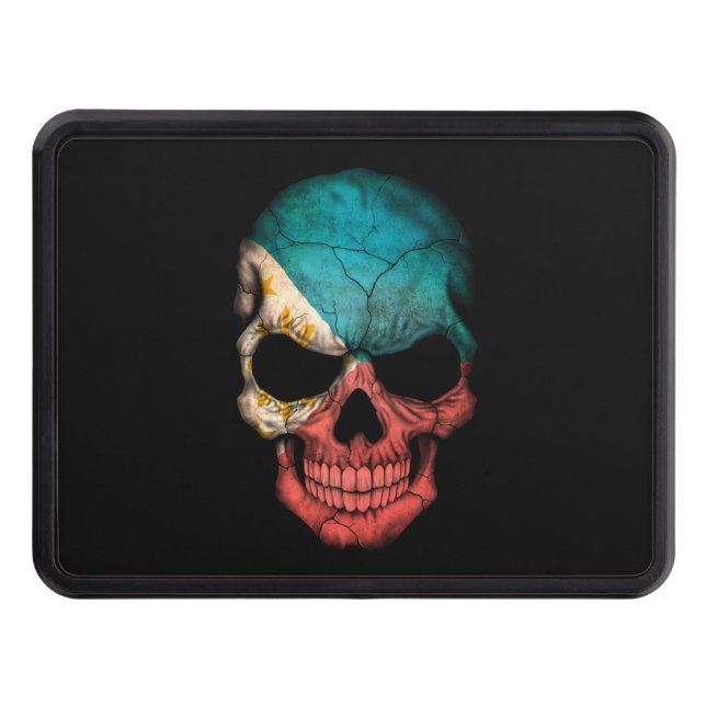 Customizable Filipino Flag Skull Trailer Hitch Cover (Front)